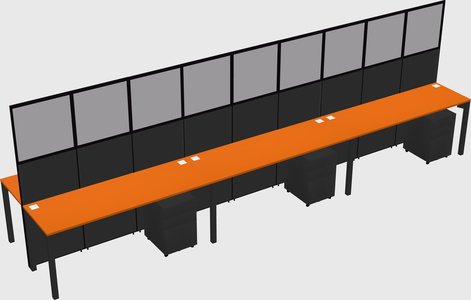 Shared rectangular cubicle