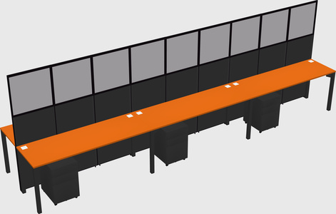 Shared rectangular cubicle