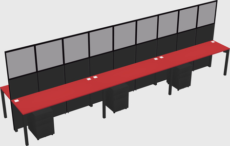 Shared rectangular cubicle