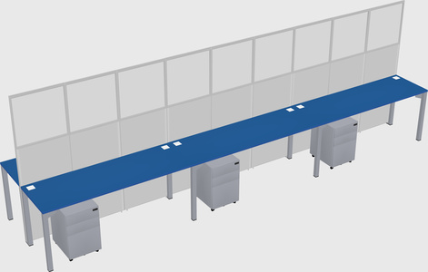 Shared rectangular cubicle