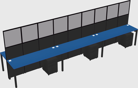 Shared rectangular cubicle