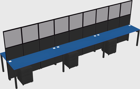 Shared rectangular cubicle