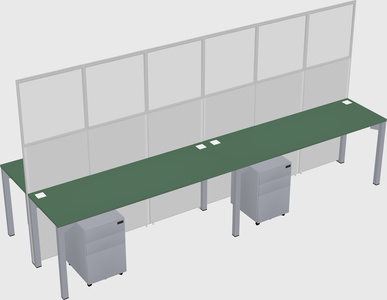 Shared rectangular cubicle
