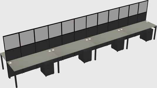 Shared rectangular cubicle