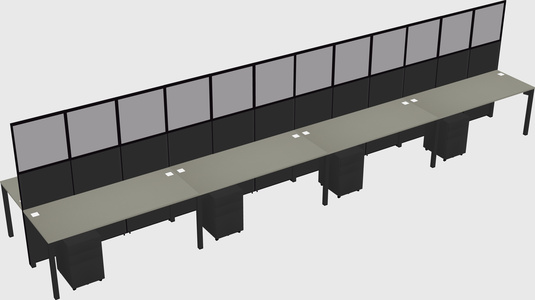 Shared rectangular cubicle