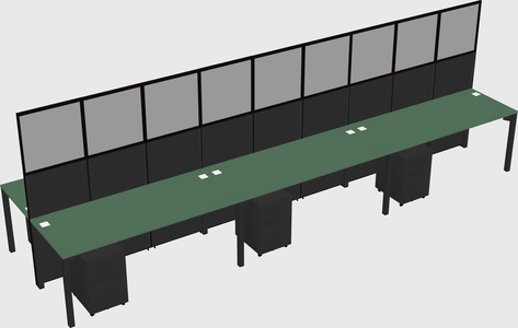 Shared rectangular cubicle