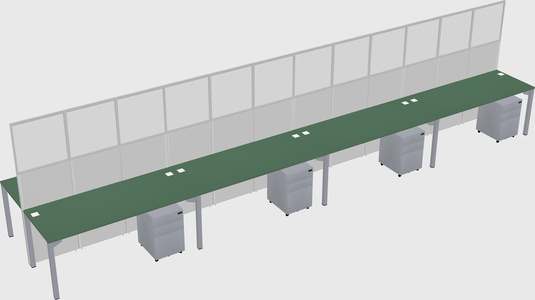 Shared rectangular cubicle
