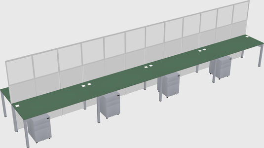 Shared rectangular cubicle