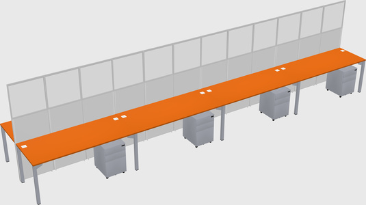 Shared rectangular cubicle