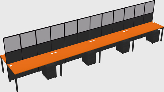 Shared rectangular cubicle