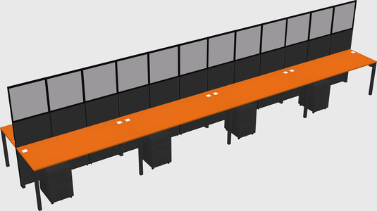 Shared rectangular cubicle