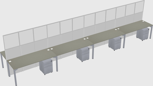Shared rectangular cubicle