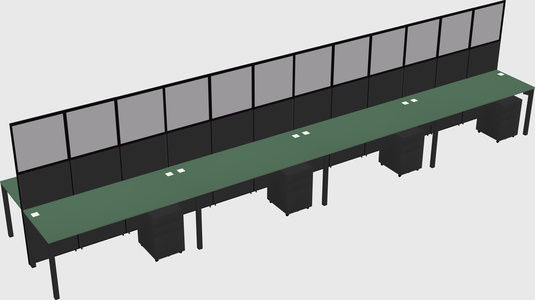 Shared rectangular cubicle