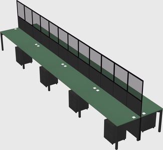 Shared rectangular cubicle