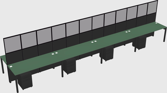 Shared rectangular cubicle