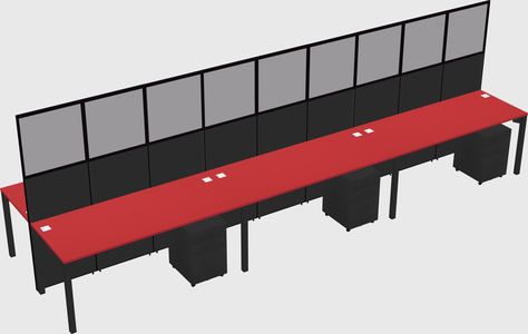 Shared rectangular cubicle