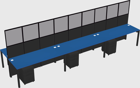 Shared rectangular cubicle
