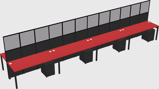 Shared rectangular cubicle