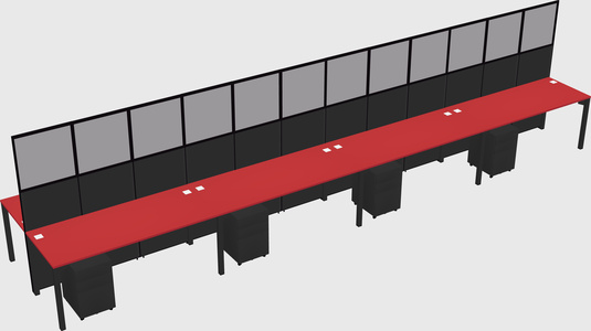 Shared rectangular cubicle