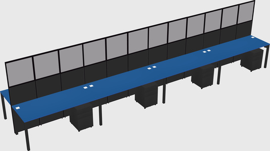 Shared rectangular cubicle