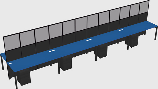 Shared rectangular cubicle