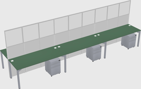 Shared rectangular cubicle