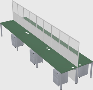 Shared rectangular cubicle