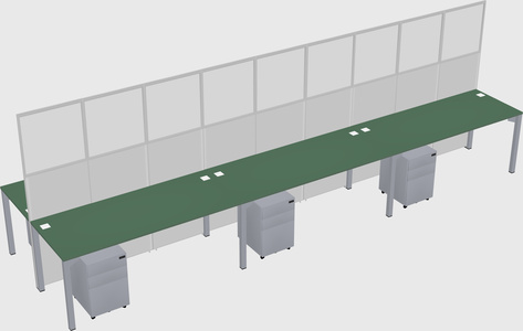 Shared rectangular cubicle