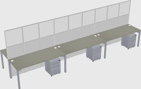 Shared rectangular cubicle