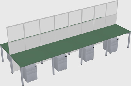 Shared rectangular cubicle