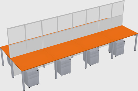 Shared rectangular cubicle