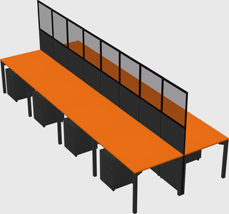 Shared rectangular cubicle