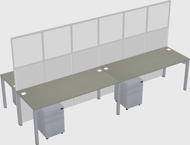 Shared rectangular cubicle