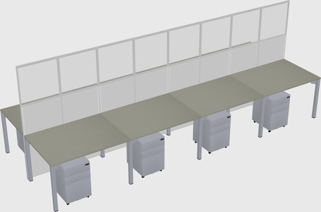 Shared rectangular cubicle