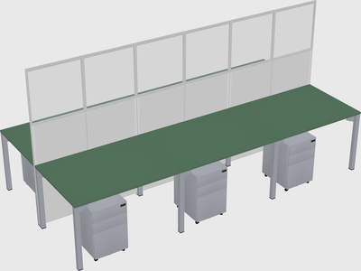 Shared rectangular cubicle