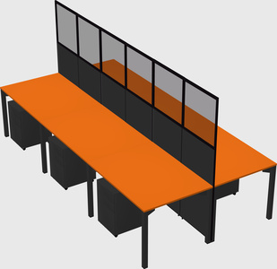 Shared rectangular cubicle