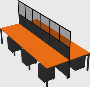 Shared rectangular cubicle