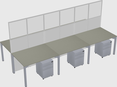 Shared rectangular cubicle