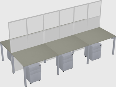 Shared rectangular cubicle