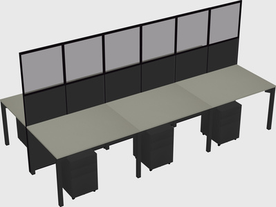 Shared rectangular cubicle
