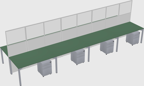 Shared rectangular cubicle