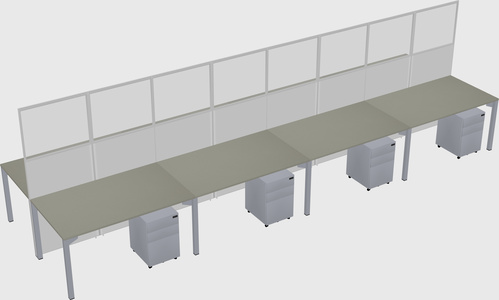 Shared rectangular cubicle