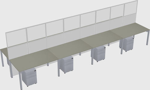 Shared rectangular cubicle