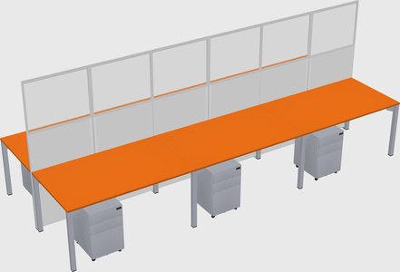 Shared rectangular cubicle
