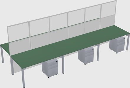 Shared rectangular cubicle