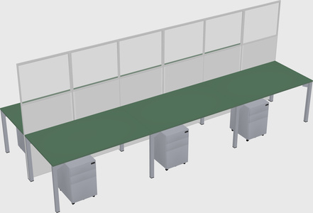 Shared rectangular cubicle