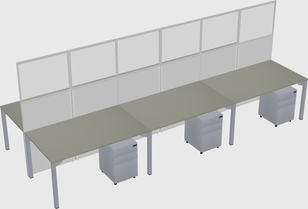 Shared rectangular cubicle