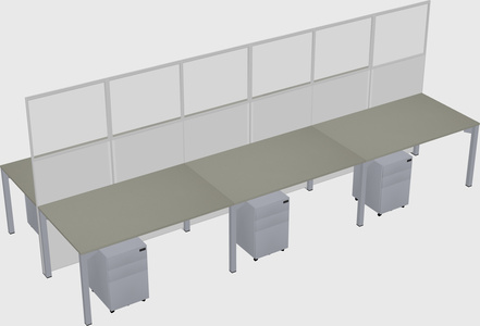Shared rectangular cubicle