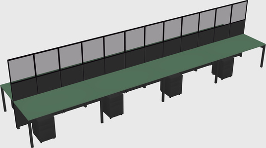 Shared rectangular cubicle
