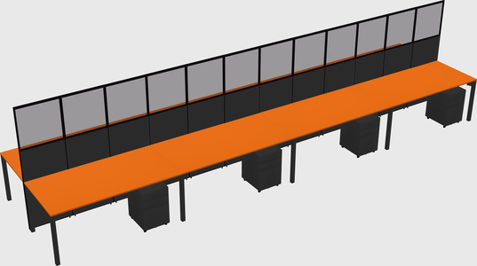 Shared rectangular cubicle